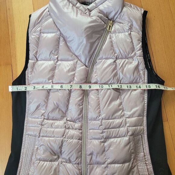 Calvin Klein performance pastel pink down sleeveless vest asymmetric details - Picture 7 of 12